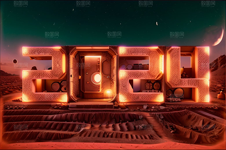 2024年元旦跨年艺术字