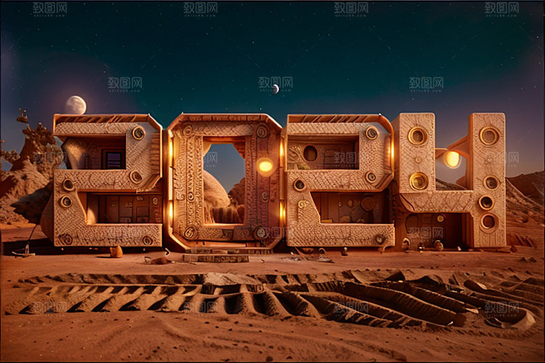 2024年新年3D艺术字