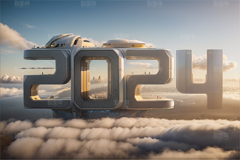2024年元旦3D艺术字