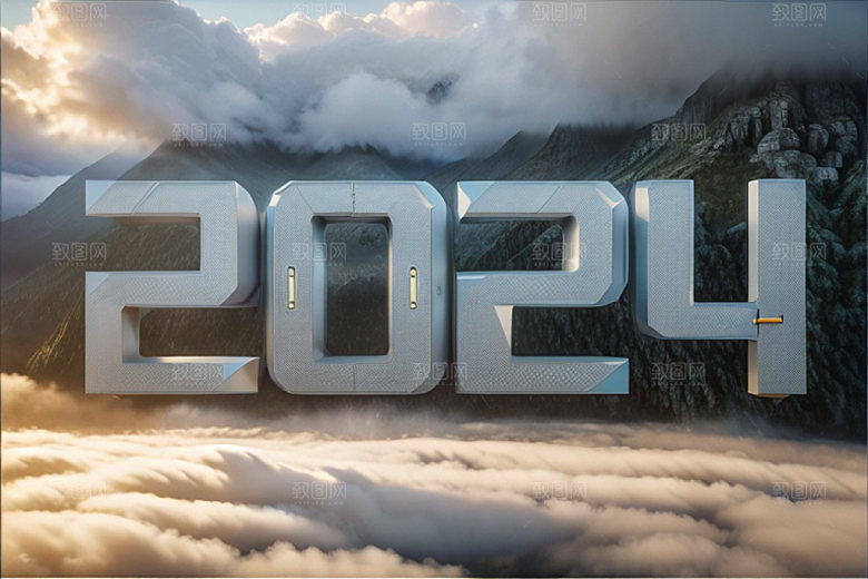 2024年新年跨年艺术字