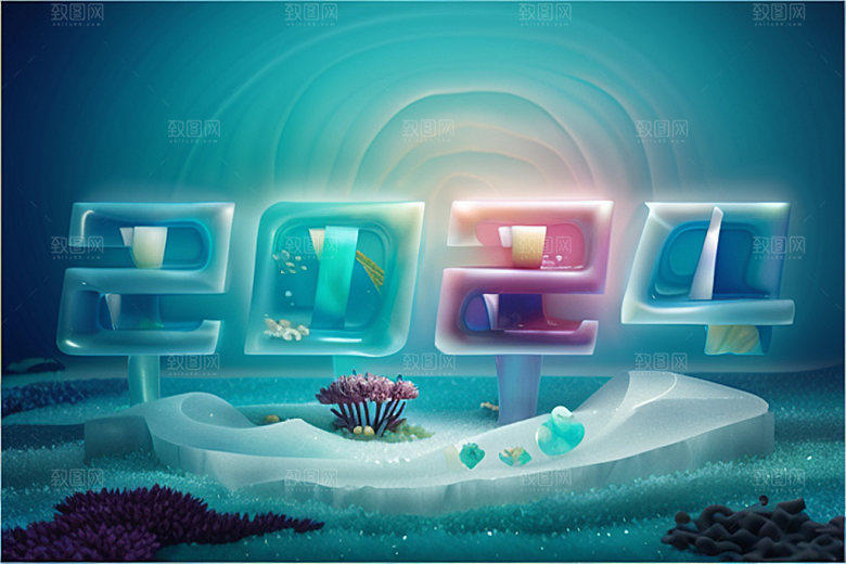 2024年元旦龙年艺术字