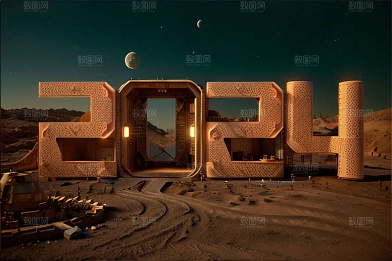 2024年3D新年艺术字