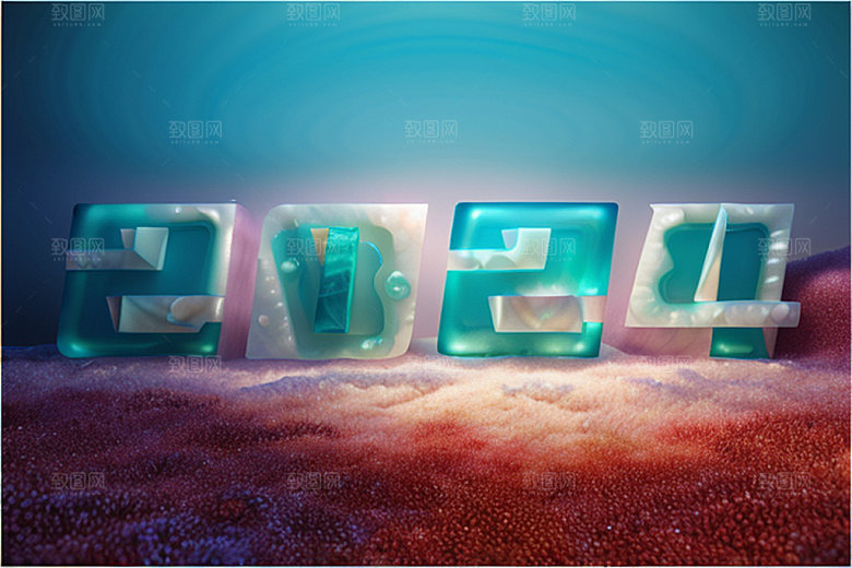 2024年跨年3D艺术字