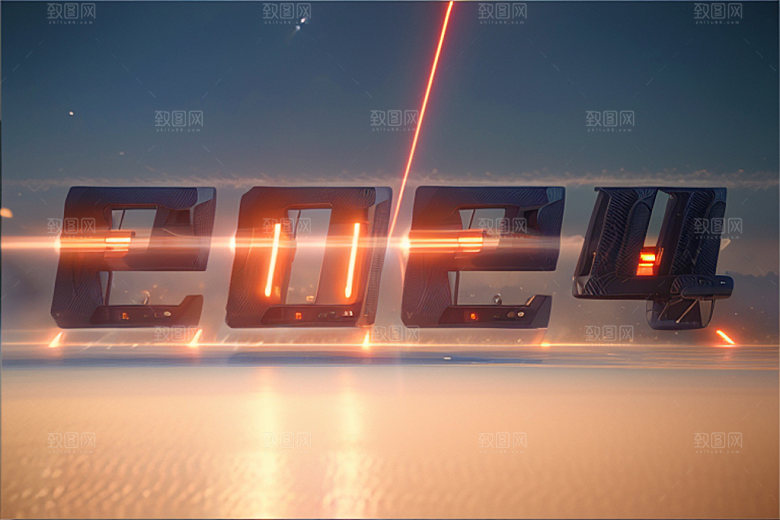2024年创意年会艺术字