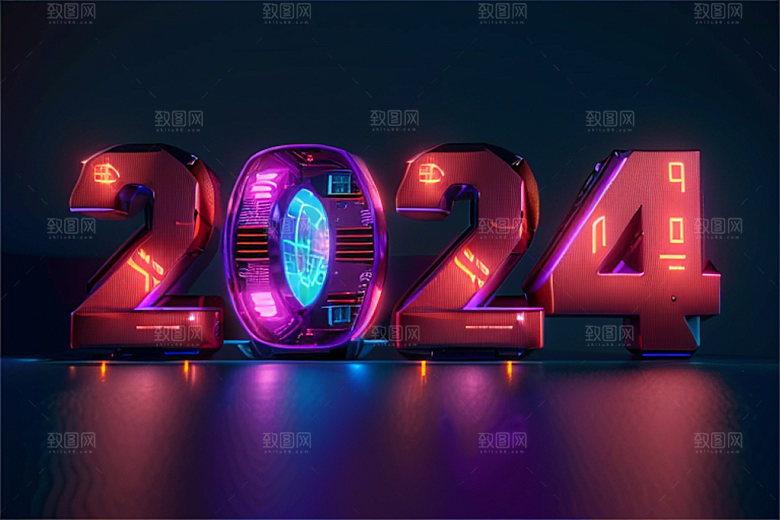 2024年3D龙年艺术字