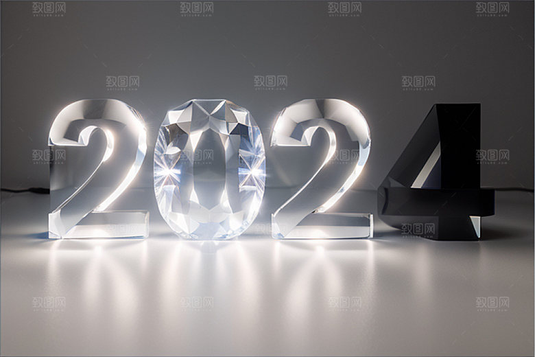 2024年元旦3D艺术字