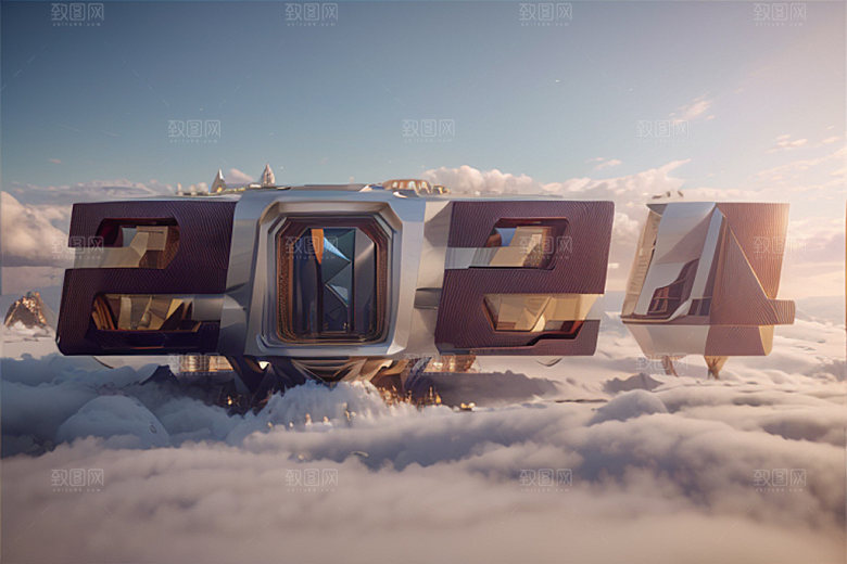 2024年跨年3D艺术字