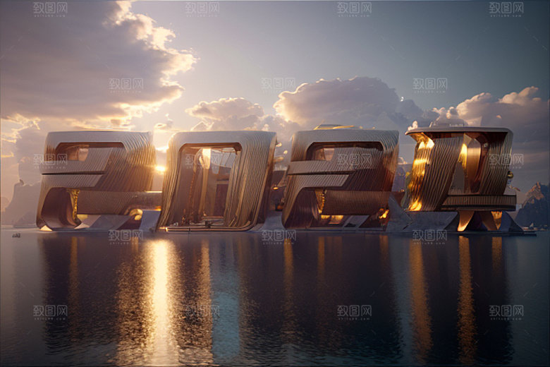 2024年创意新年艺术字
