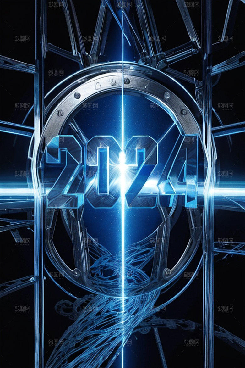 2024年新年质感艺术字