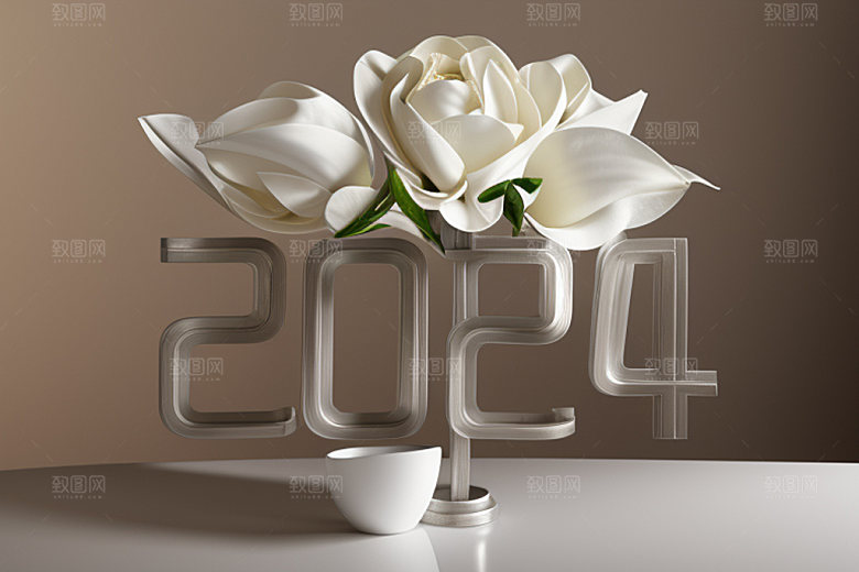 2024年年会跨年艺术字