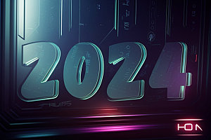 2024年3D年会艺术字