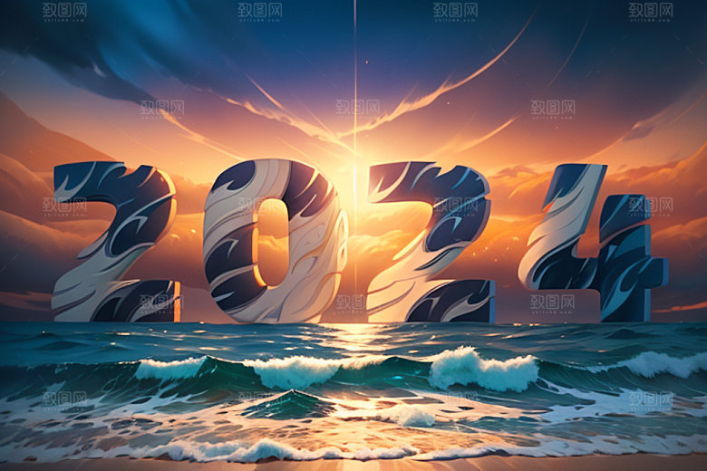 2024年龙年跨年艺术字