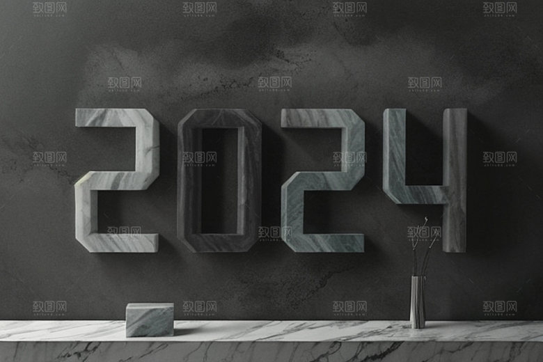 迎新2024时尚年会艺术字