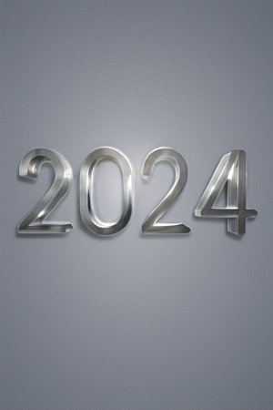 迎新2024创意年会艺术字