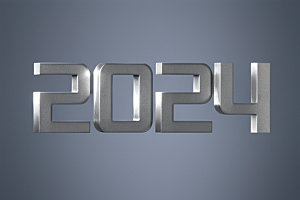 迎新2024科技感立体艺术字