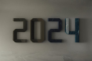 迎新2024龙年3D艺术字