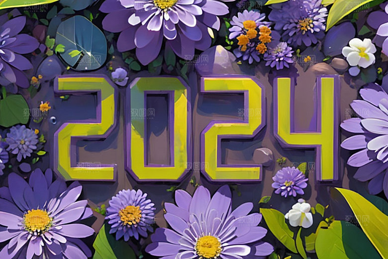 迎新2024科技感跨年艺术字
