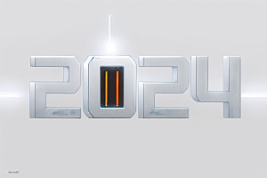 迎新2024龙年3D艺术字