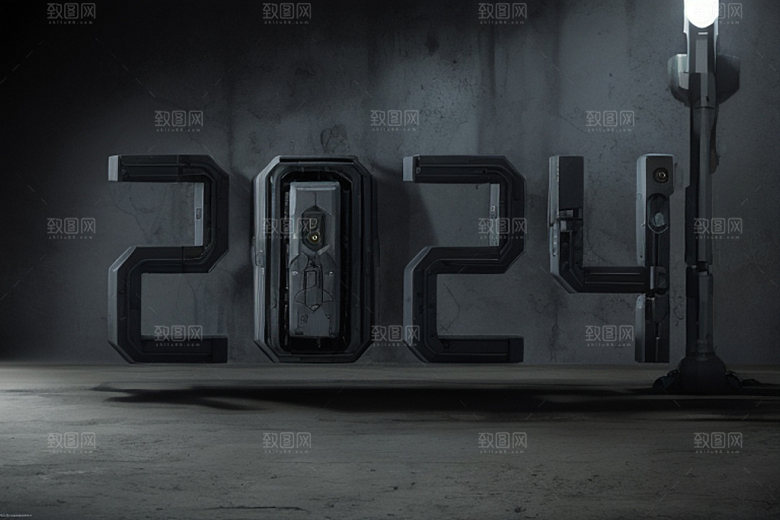 迎新2024新年元旦艺术字