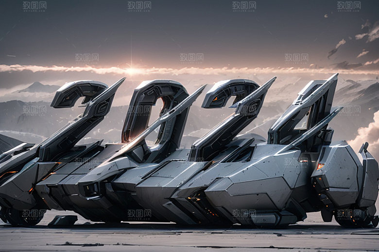 迎新2024新年立体艺术字