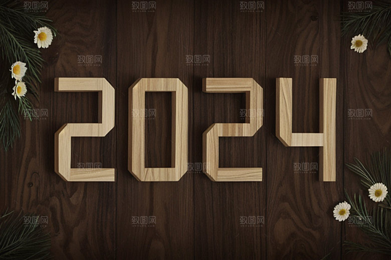 迎新2024立体创意艺术字