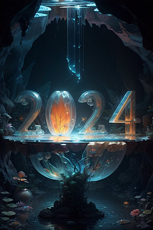 2024年3D新年艺术字