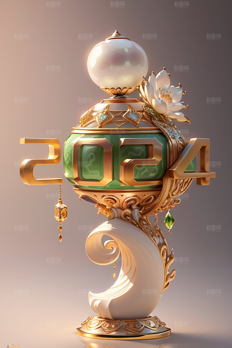 2024年3D元旦艺术字