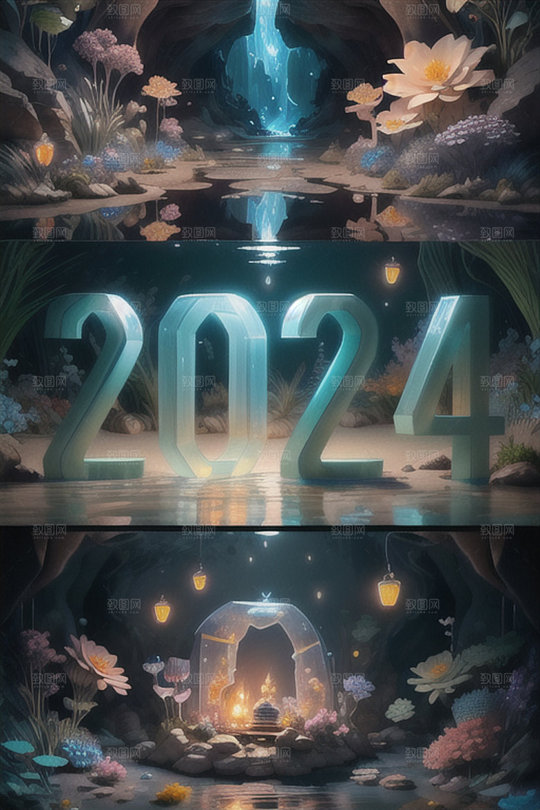 2024年元旦龙年艺术字