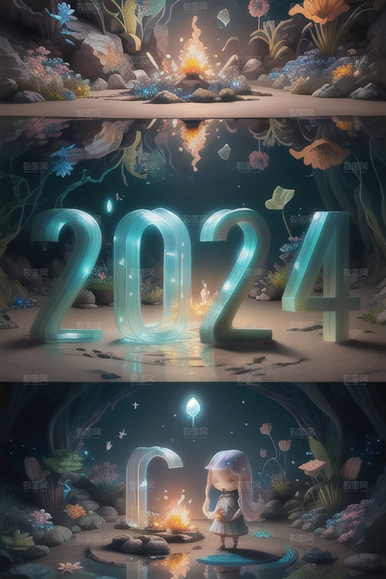 2024年元旦立体艺术字