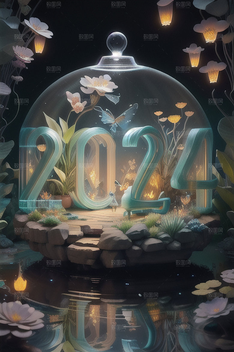 2024年年会元旦艺术字