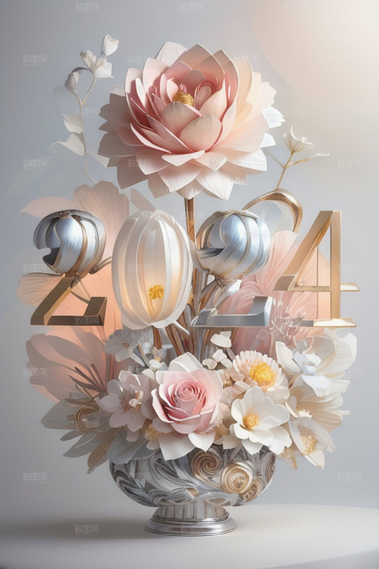 2024年跨年龙年艺术字