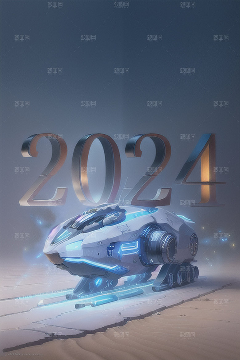 2024年元旦科技感艺术字