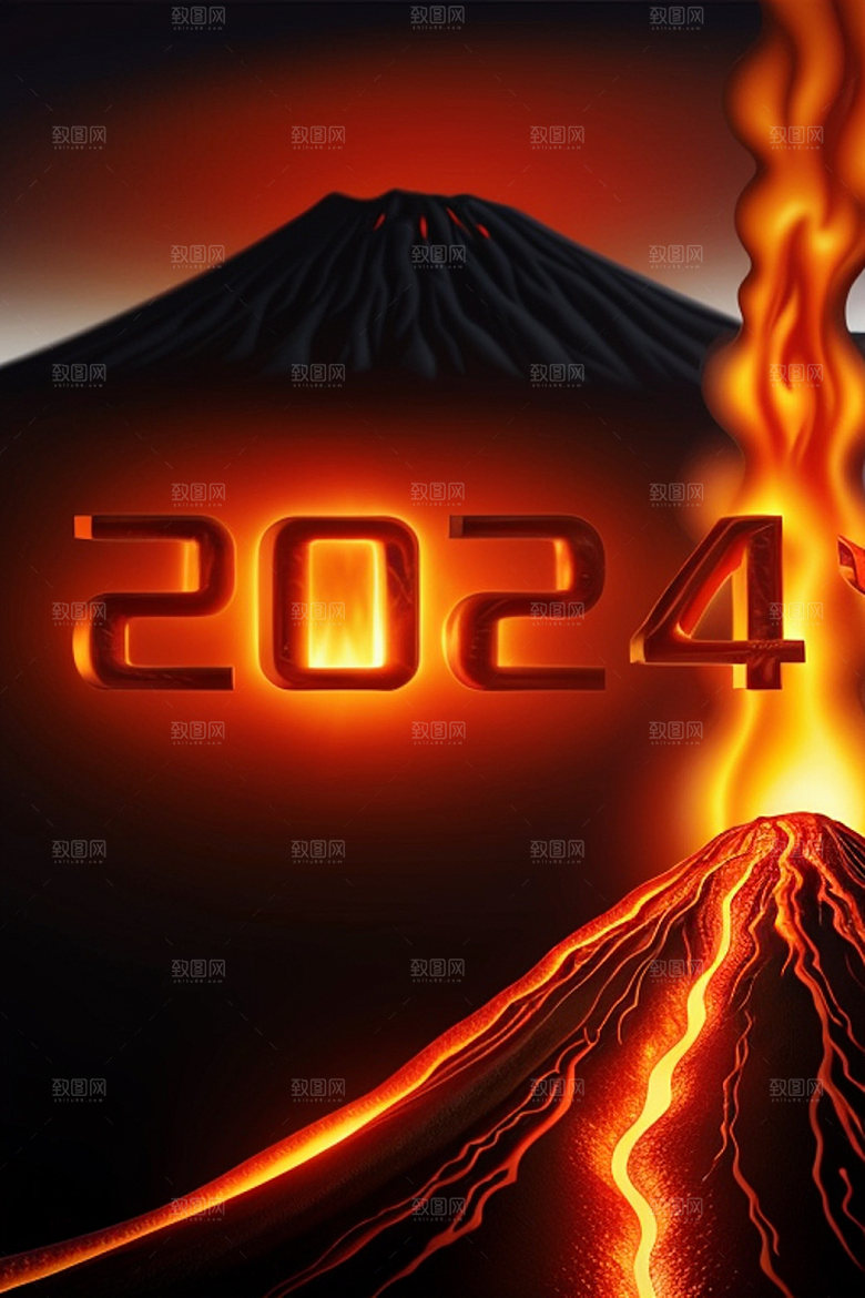 2024年科技感跨年艺术字