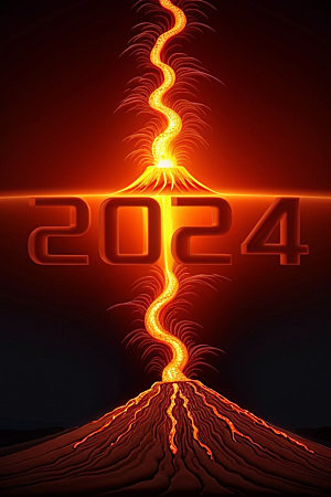 2024年3D跨年艺术字