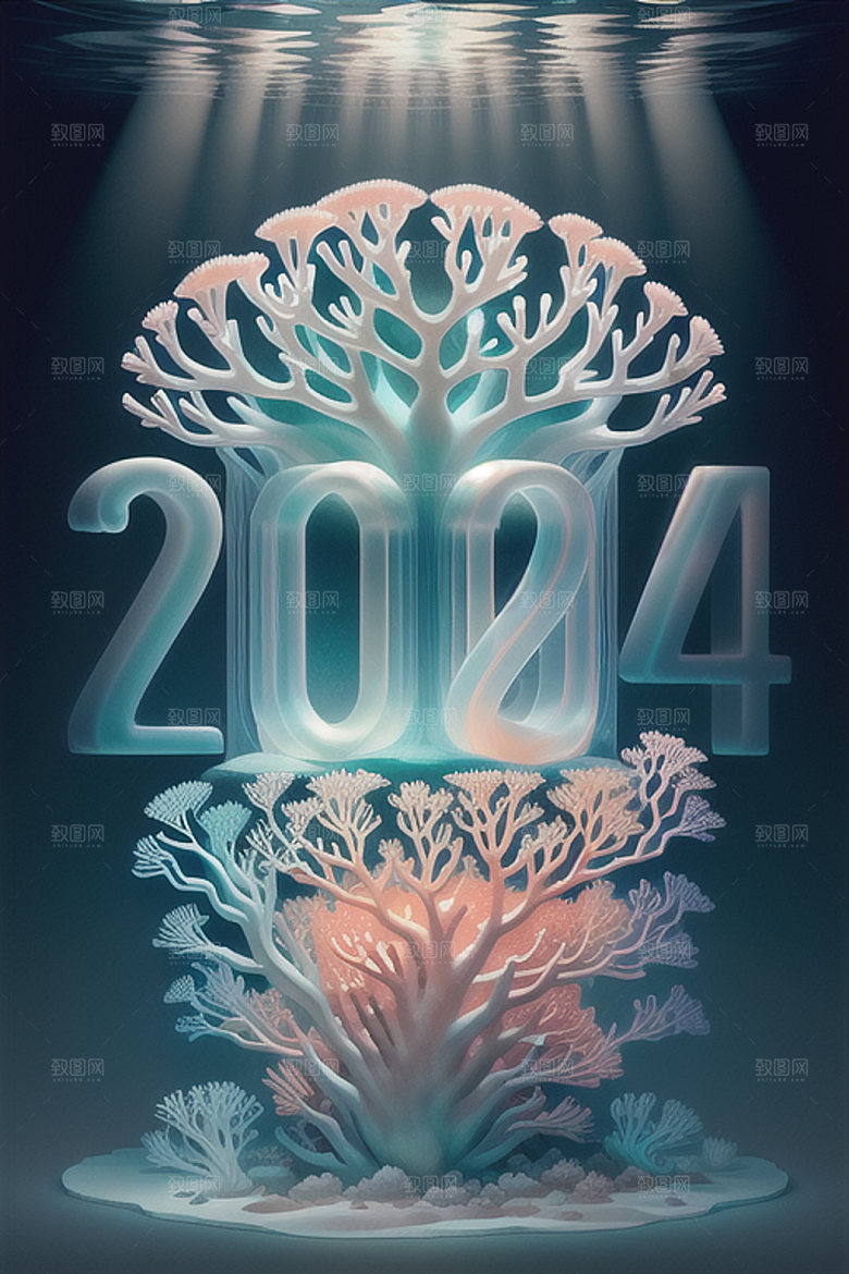 2024年跨年3D艺术字