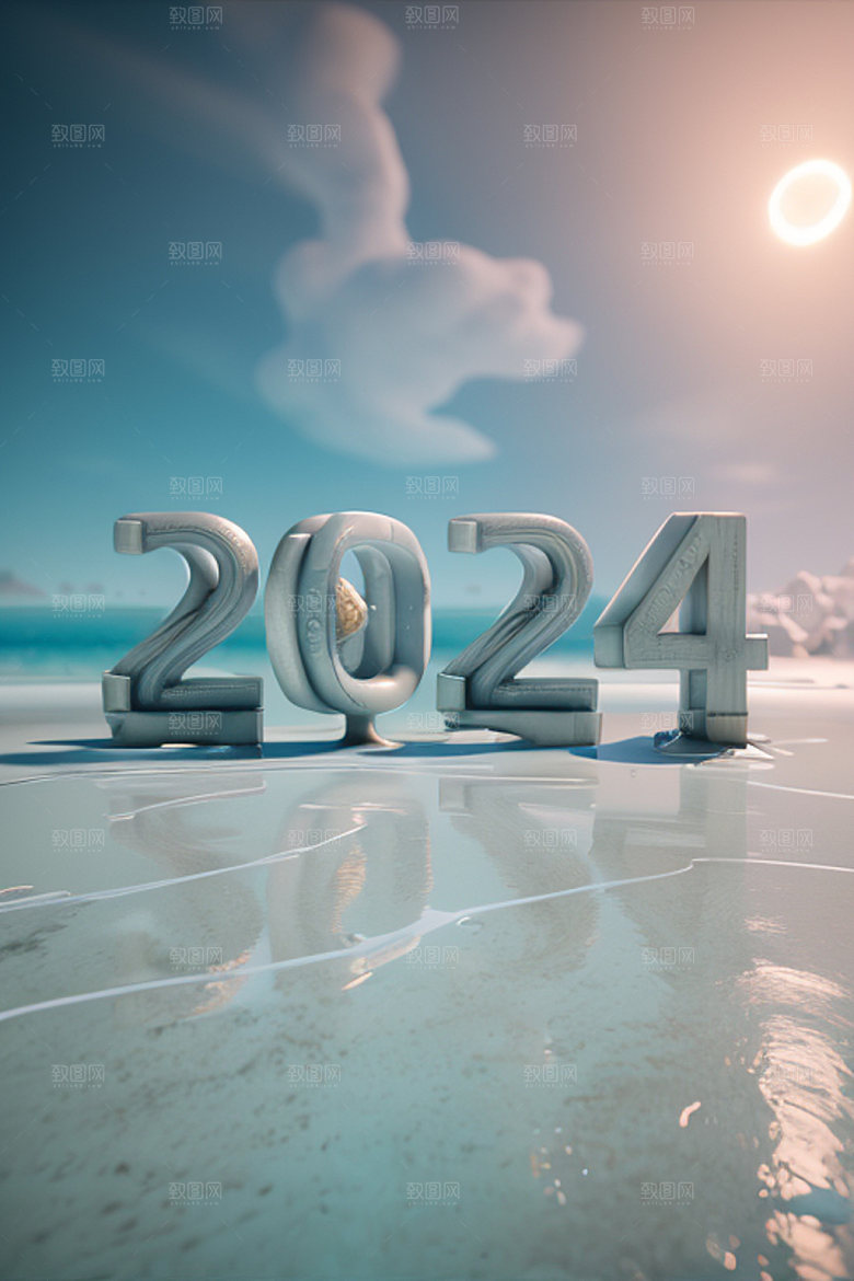 2024年立体新年艺术字