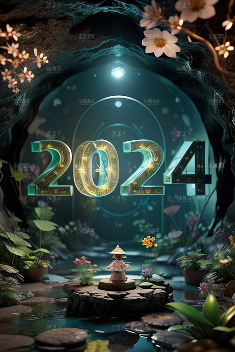 2024年3D跨年艺术字