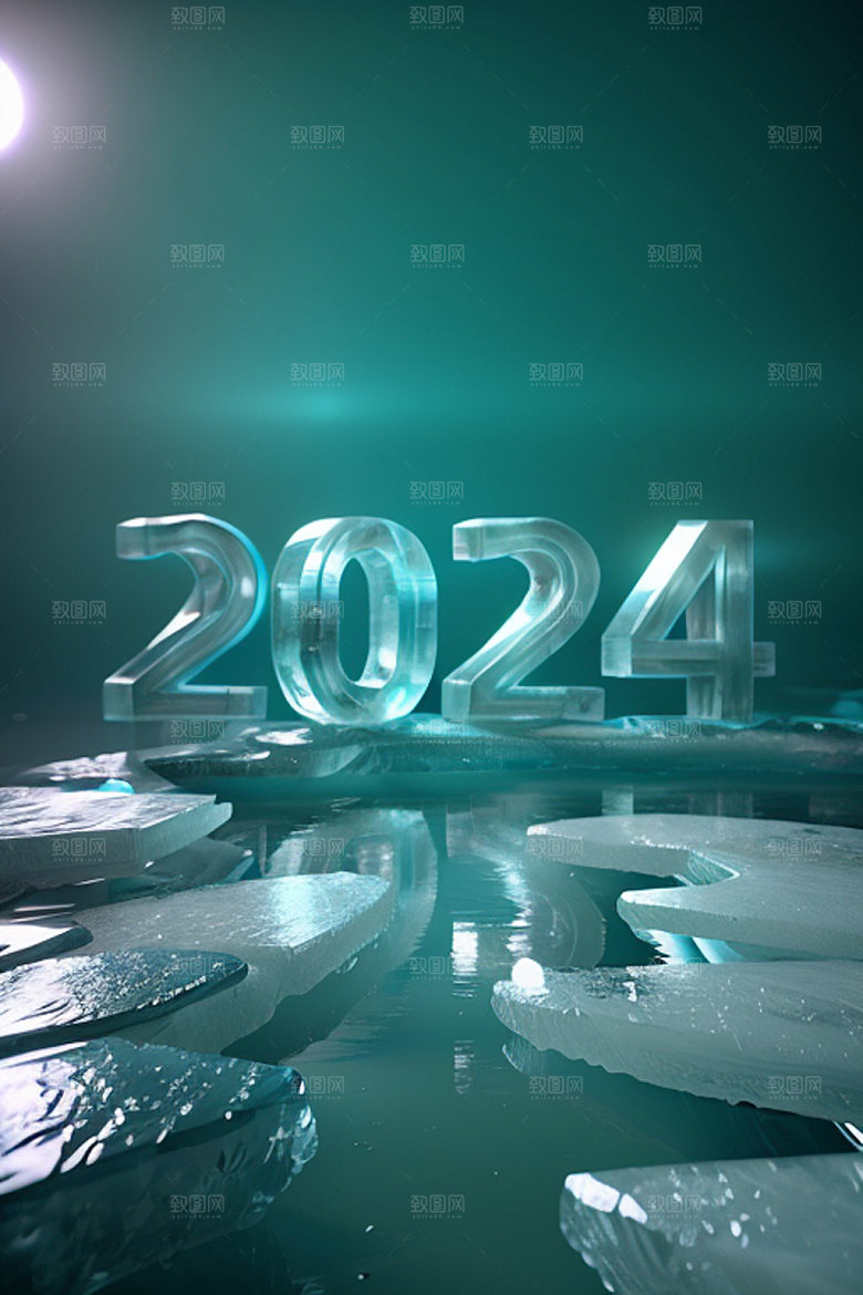 2024年跨年3D艺术字
