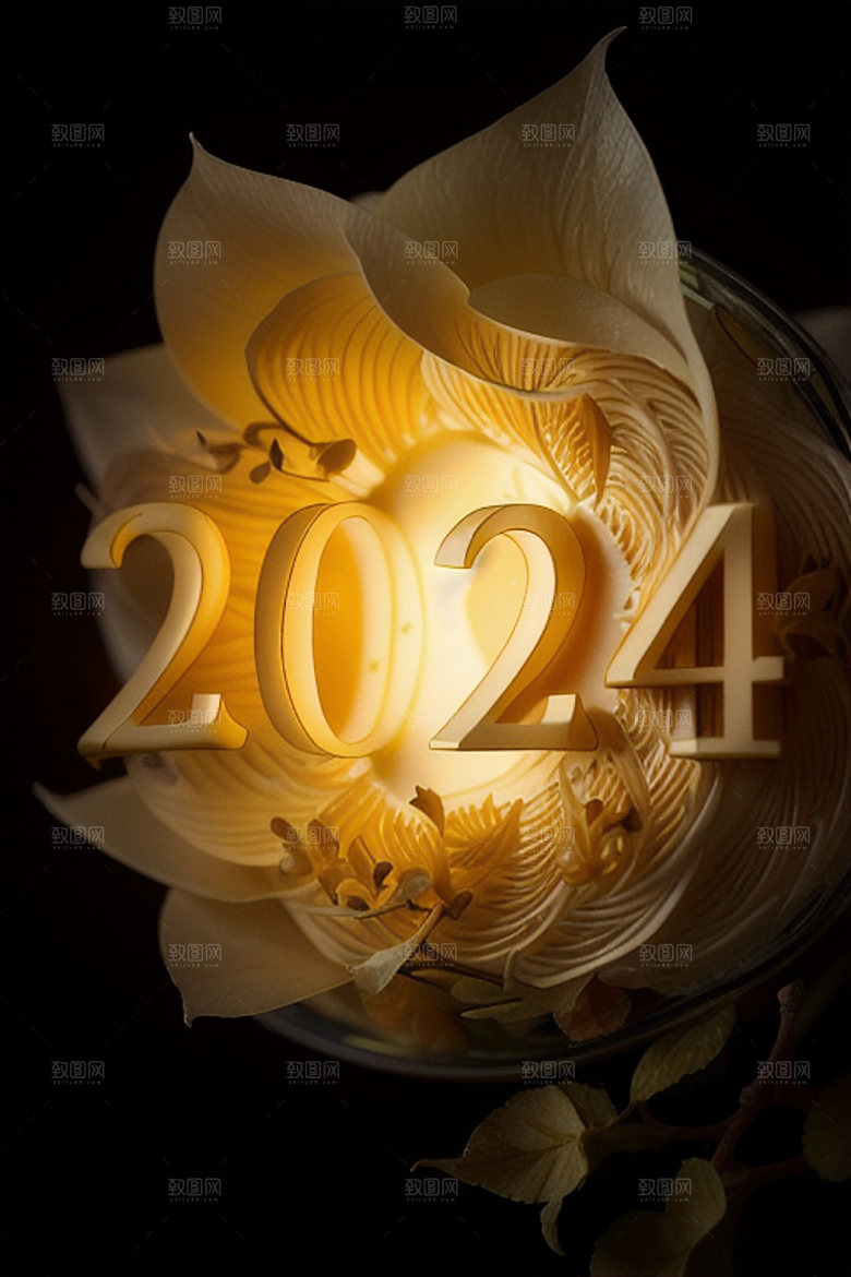 2024年科技感跨年艺术字