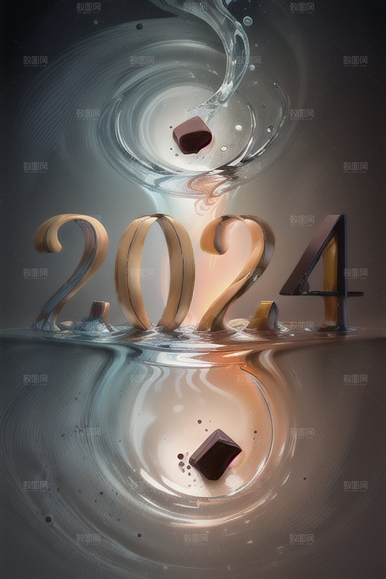 2024年时尚新年艺术字