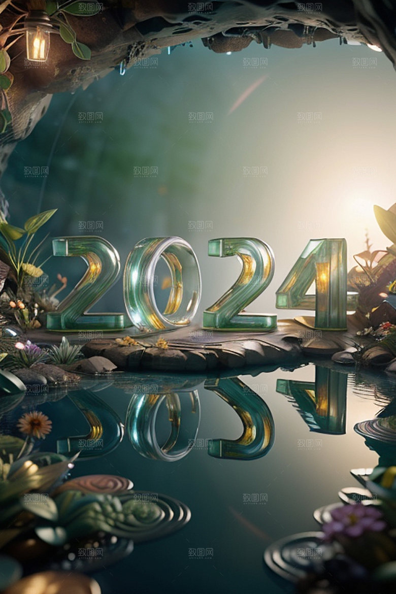 2024年立体新年艺术字