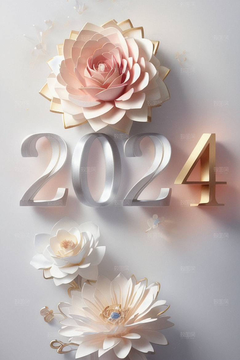 2024年时尚元旦艺术字