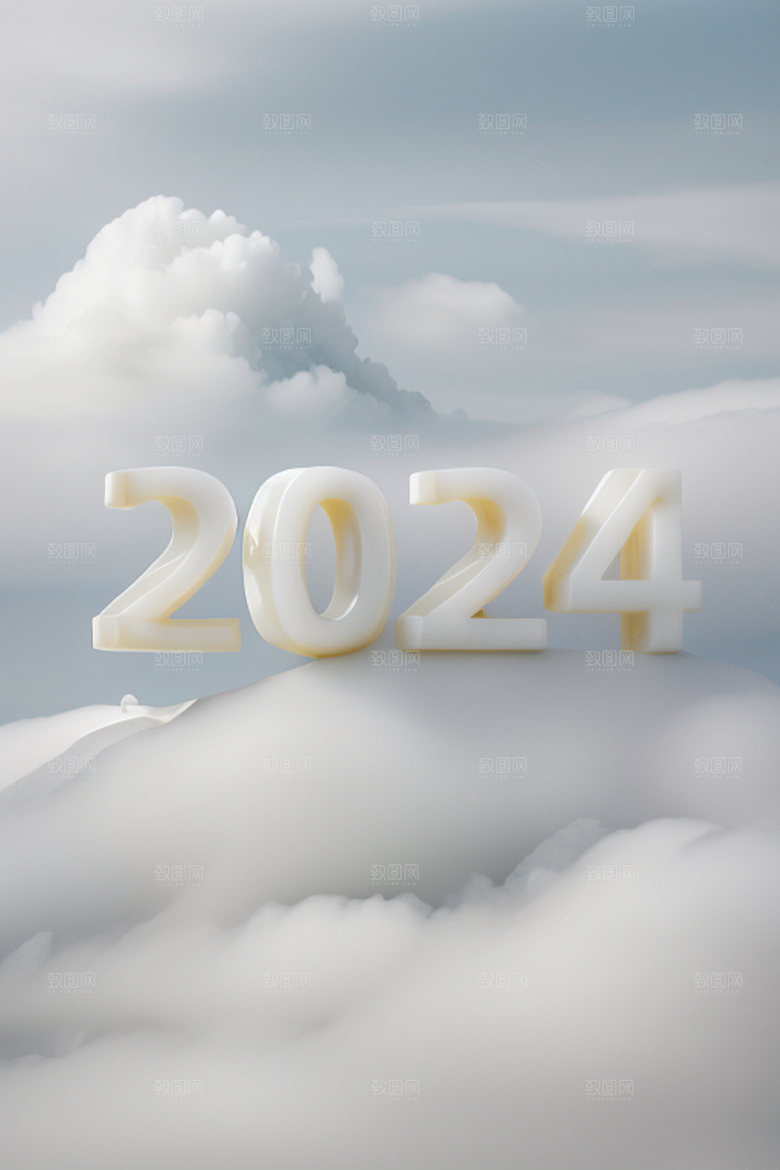 2024年元旦3D艺术字