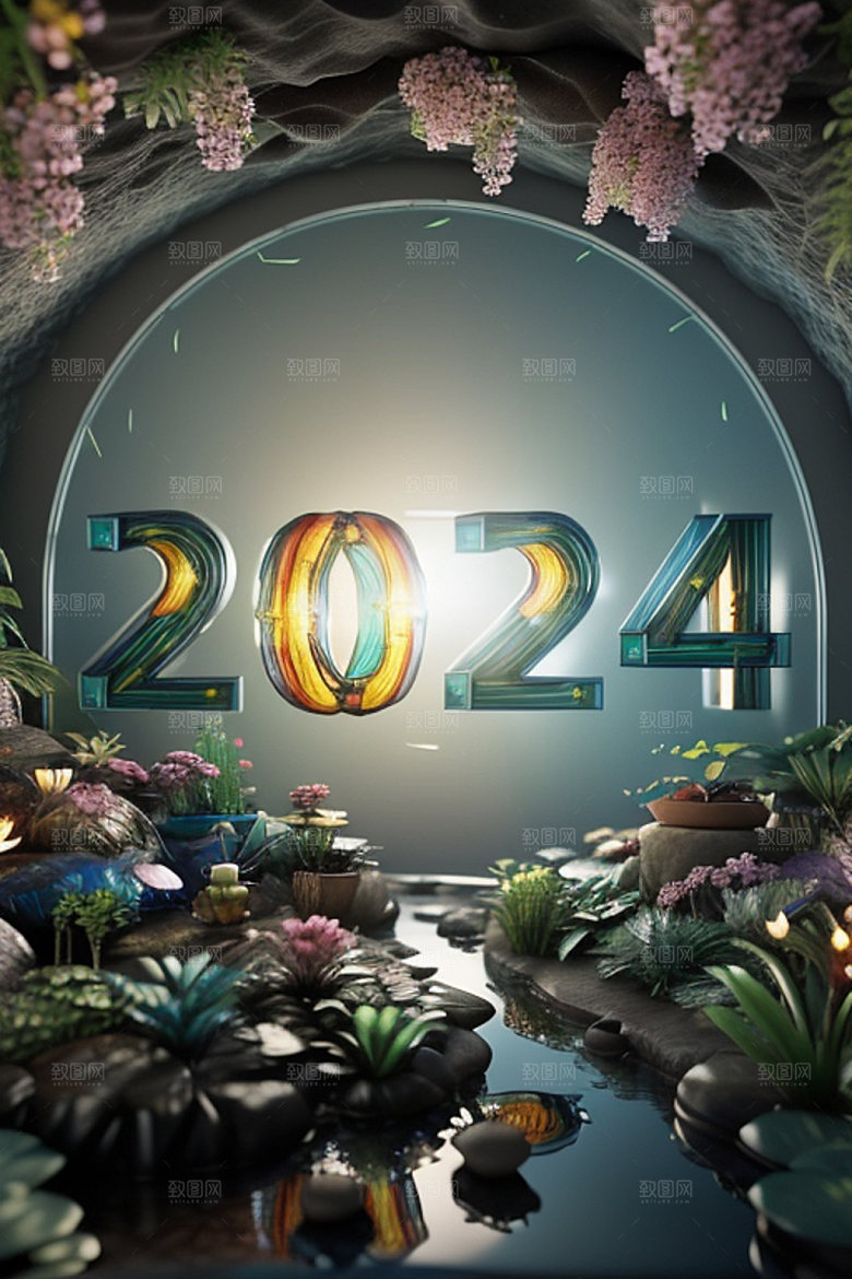 2024年3D元旦艺术字