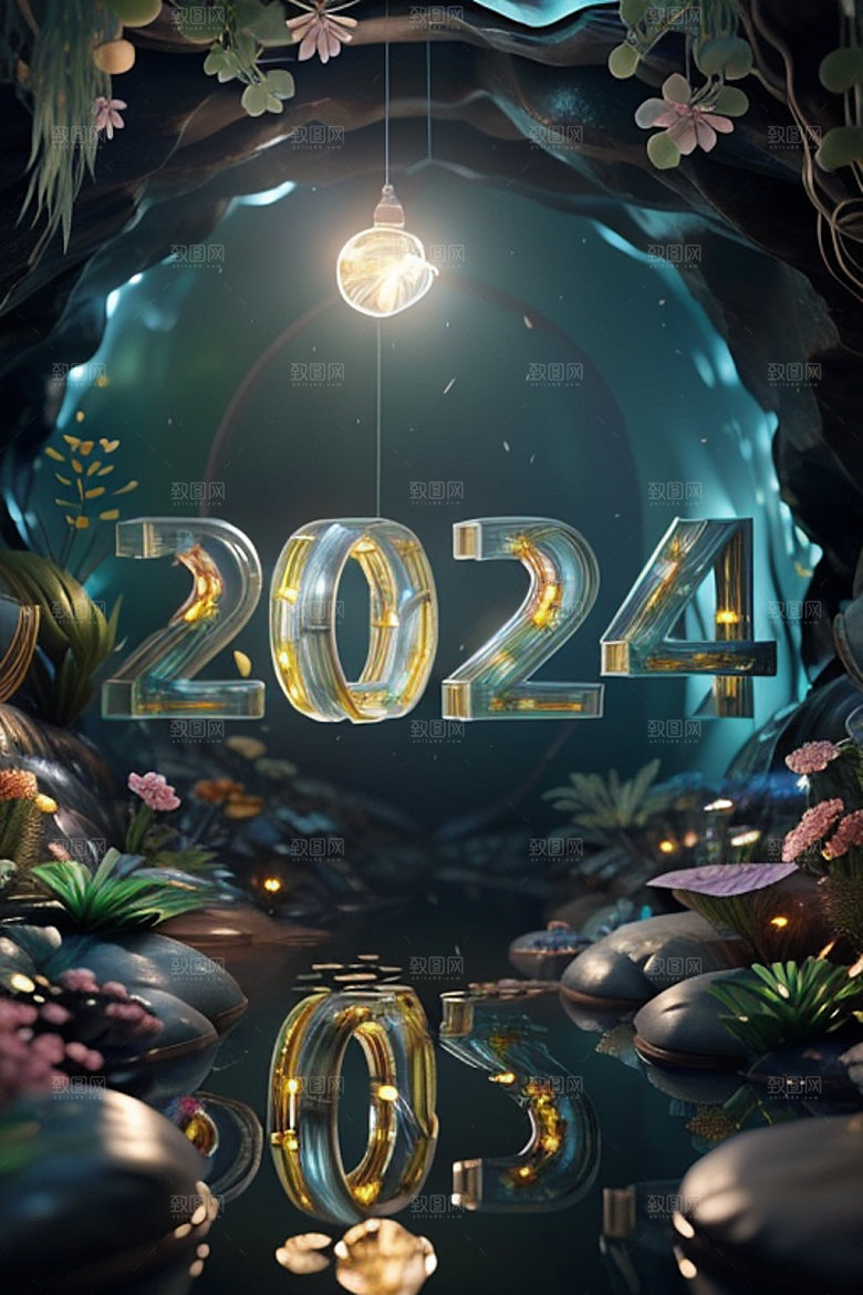 2024年龙年跨年艺术字