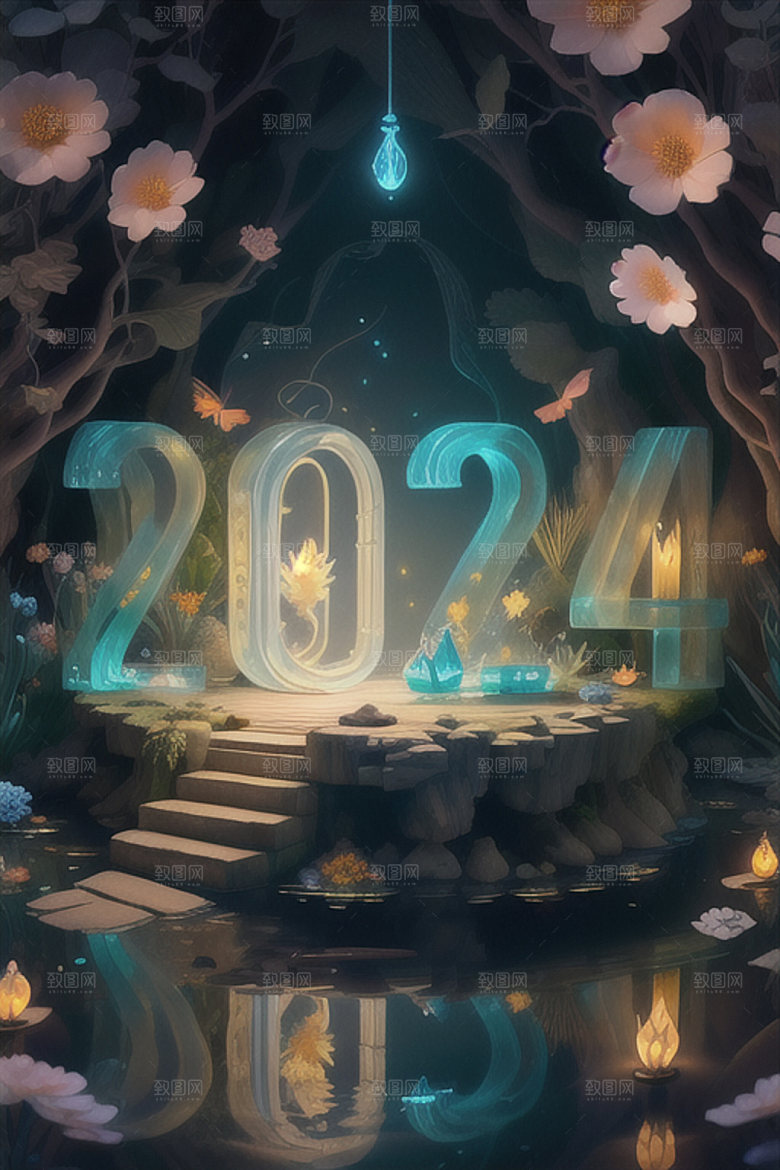 2024年3D新年艺术字