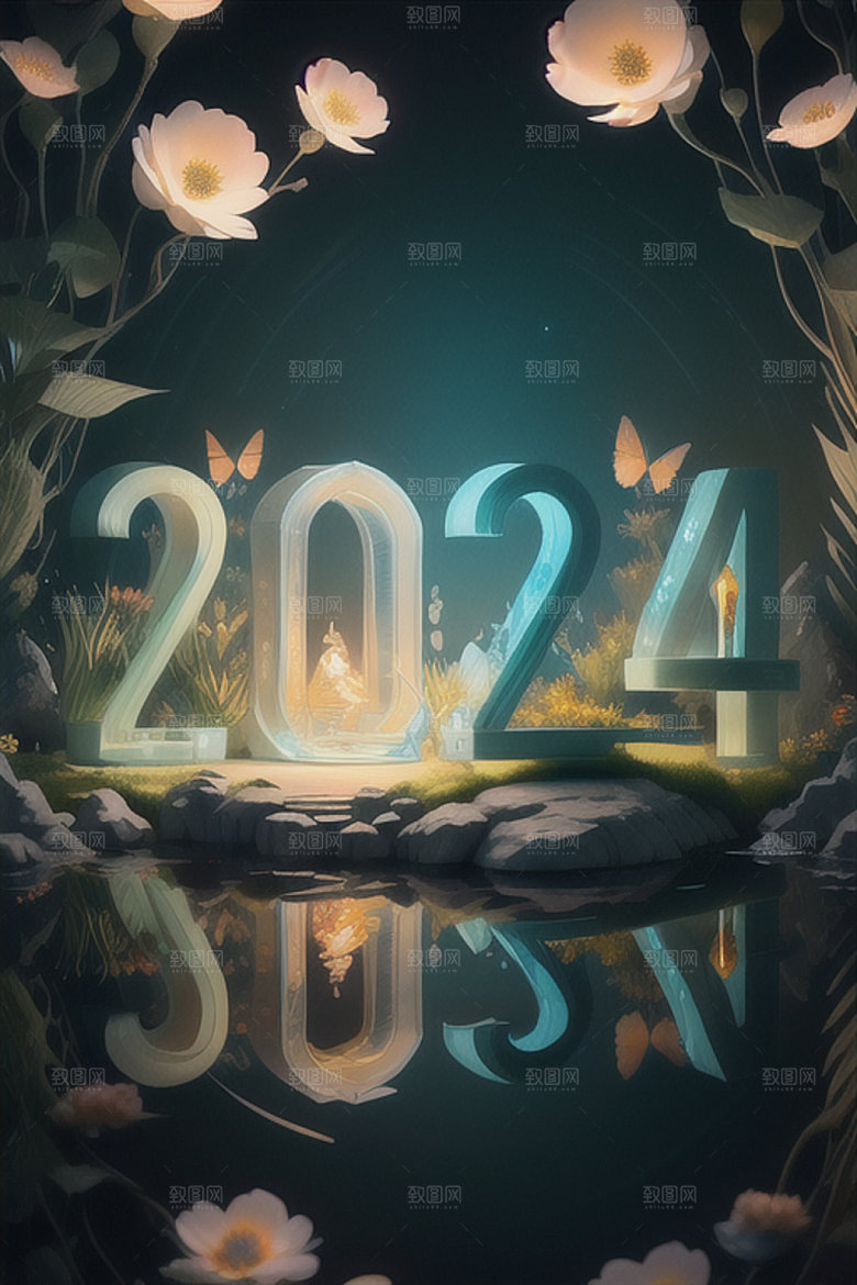 2024年科技感年会艺术字