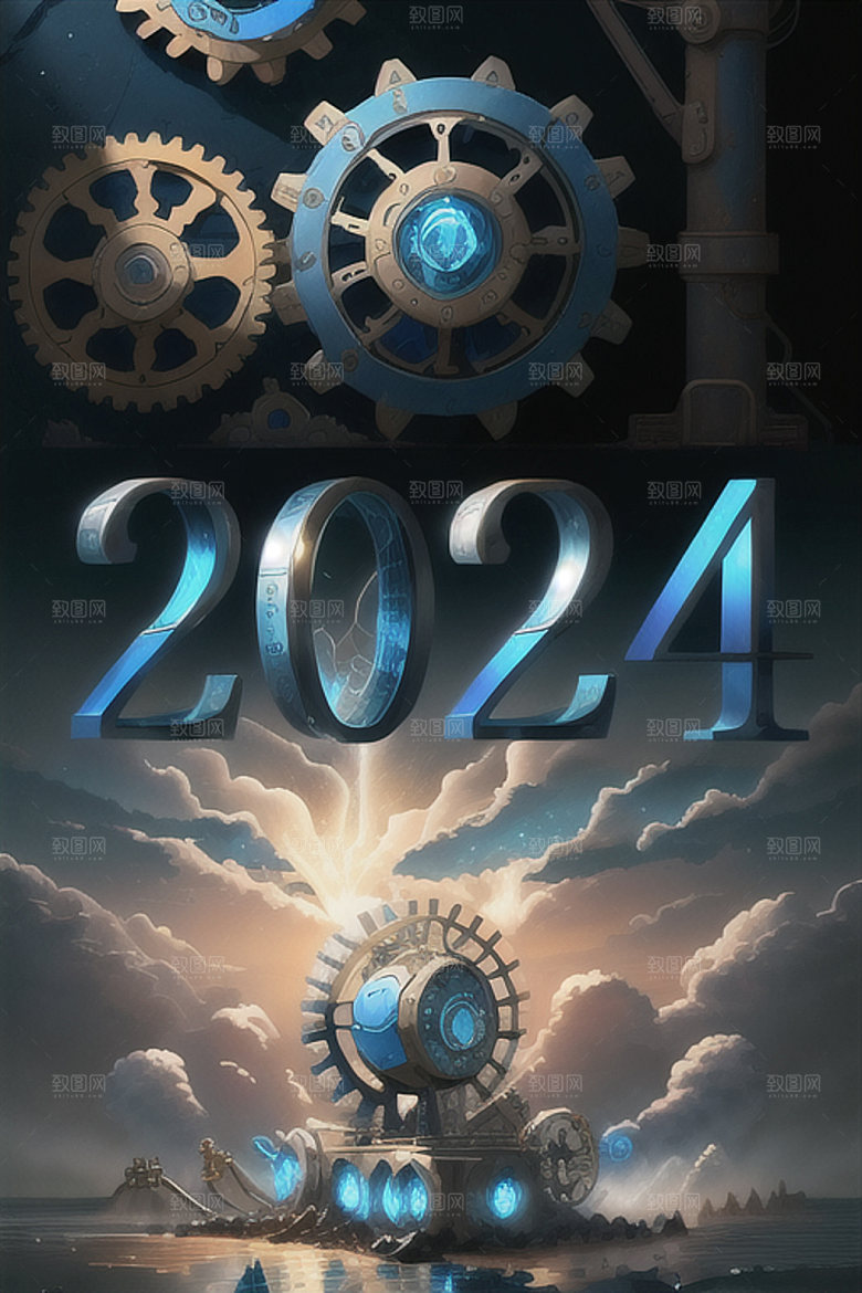 2024年年会新年艺术字
