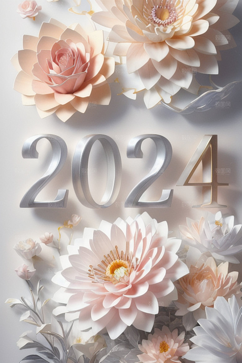 2024年科技感元旦艺术字