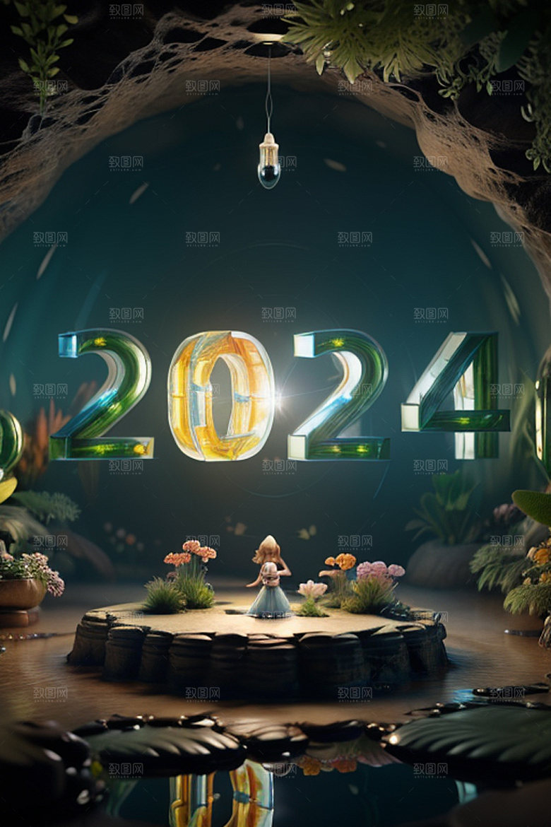 2024年元旦3D艺术字